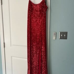Xscape Vibrant Red Sequin Dress